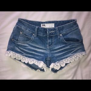 Jean Shorts with Crochet Lining